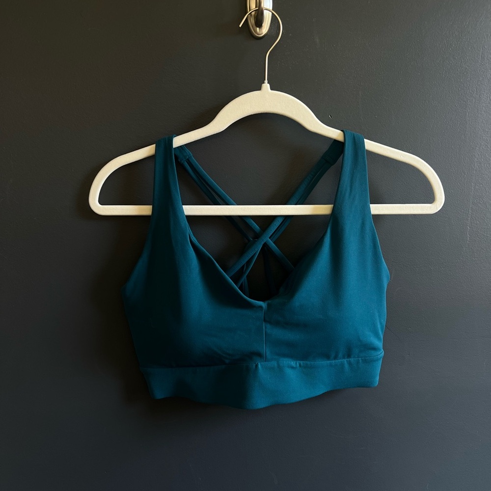 Athleta Teal Cross-Back Sports Bra